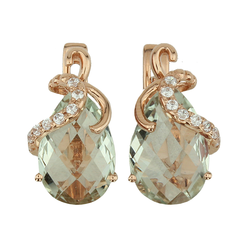 

Серьги из красного золота ALORIS Серьги 1068АзКц, фианит/аметист, Серьги 1068АзКц