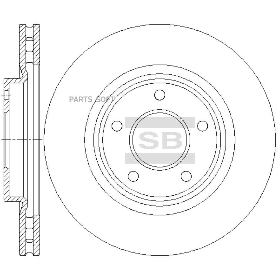 SANGSIN BRAKE Диск тормозной MITSUBISHI ASX 10-/DODGE CALIBER передний вент. D 294мм.