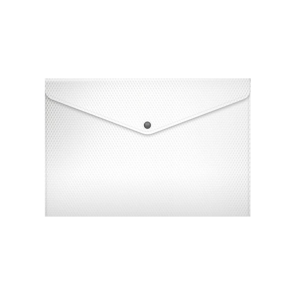 

Папка конверт на кнопке ErichKrause А4 Diamond Total White полупрозрачная, Белый, 1779410