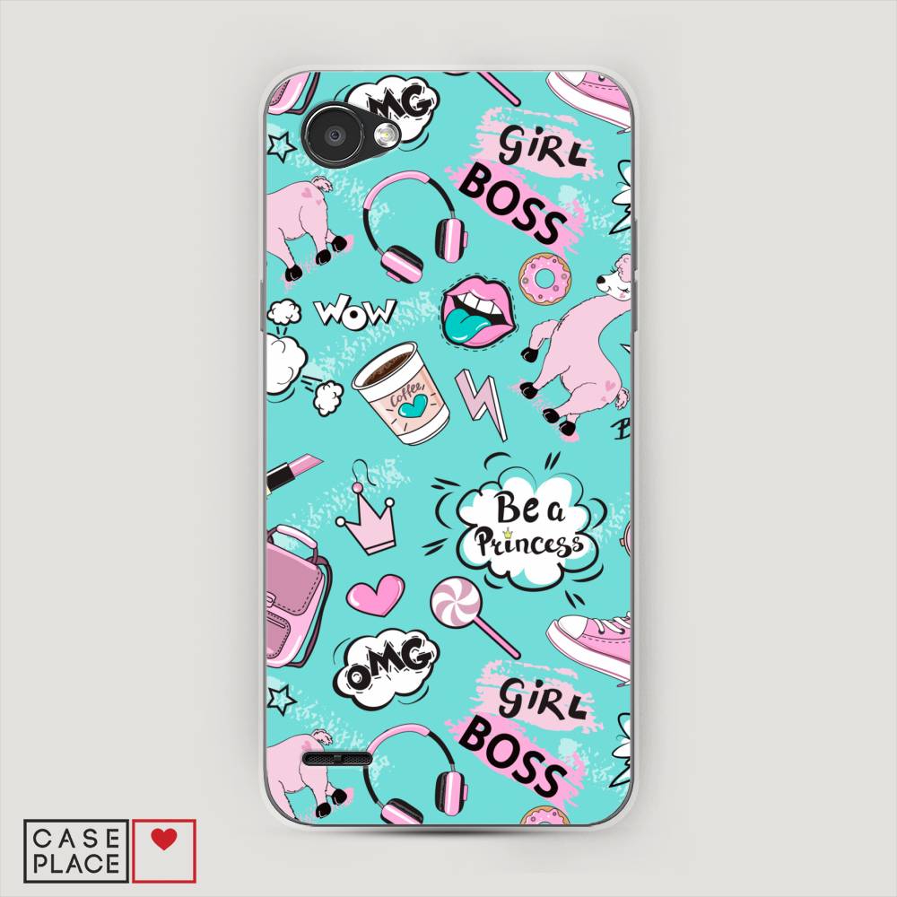 

Чехол Awog на LG Q6 "Стильная лама", Голубой;белый;розовый, 83150-1