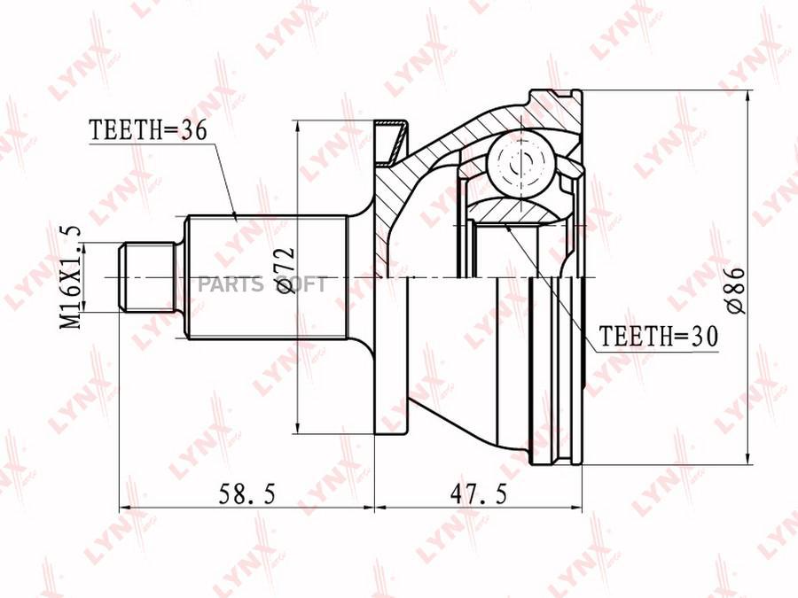 

ШРУС наруж.AUDI A2 1.4 00-05, SEAT CORDOBA/IBIZA 1.2-1.9D 02=>