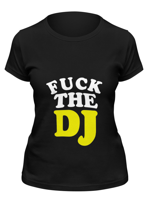 

Футболка женская Printio Fuck the dj черная L, Черный, Fuck the dj