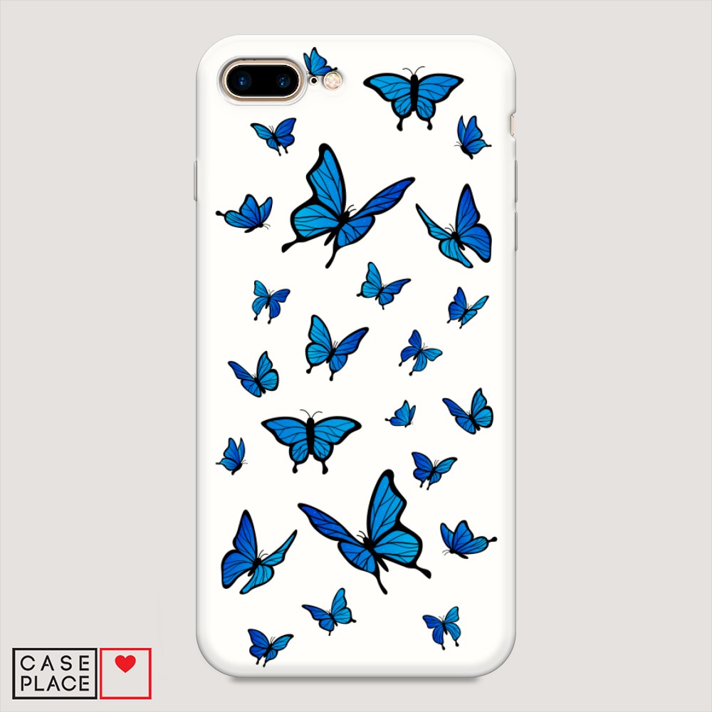 

Чехол Awog на Apple iPhone 8 Plus / Айфон 8 Plus "Синие бабочки", Разноцветный, 10957-1