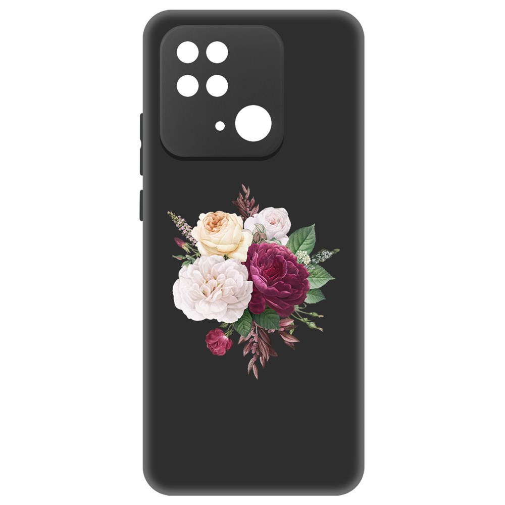 

Чехол-накладка Софт Цветочная композиция для Xiaomi Redmi 10C, Черный