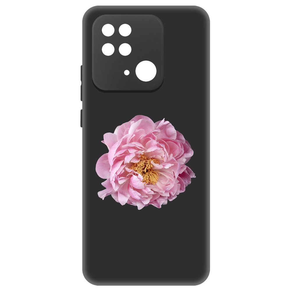 

Чехол-накладка Софт Розовый пион для Xiaomi Redmi 10C, Черный