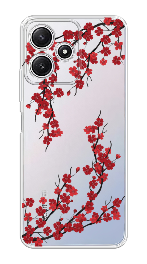 

Чехол на Xiaomi Redmi 12 5G/Redmi 12R "Красная сакура", Красный;черный, 319550-1
