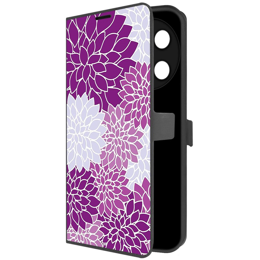 

Чехол-книжка Krutoff Eco Book для TECNO Camon 30 Pro 5G Цветочный паттерн 2 (черный)