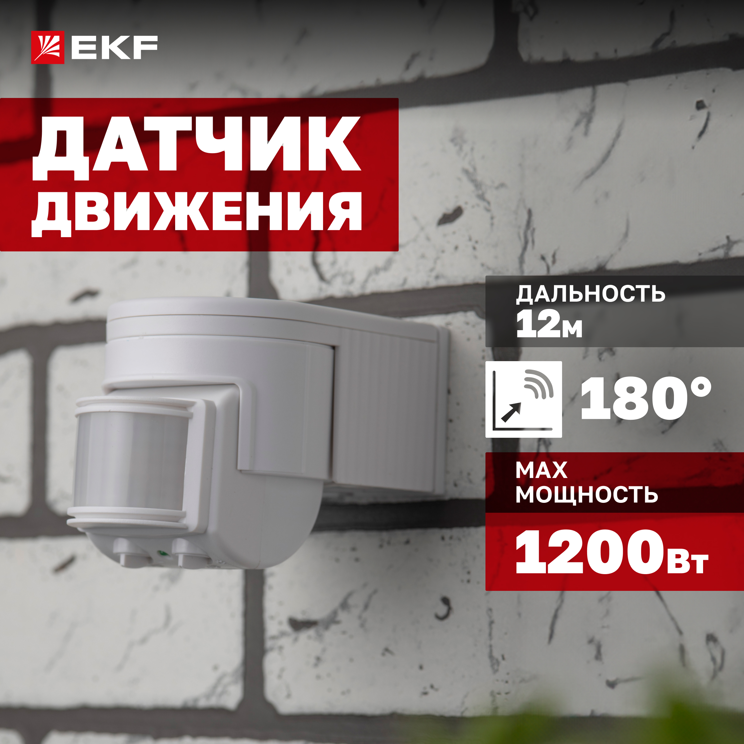 ИК датчик движения наст. EKF PROxima 1200Вт 180гр. до 12м IP44 MS-118B dd-ms-118B 600006632990