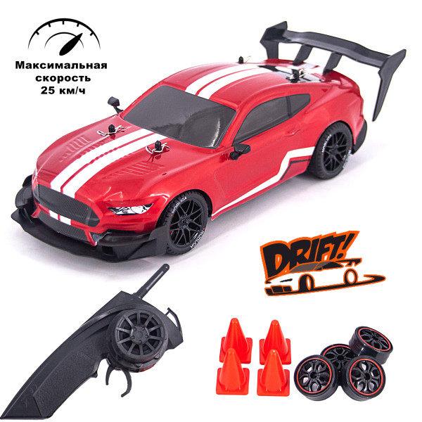 Радиоуправляемая машина для дрифта HB 666 Ford Mustang 4WD 1:14 - RC-19C радиоуправляемая машина с краном zhorya truck crane подсветка кабины 109606