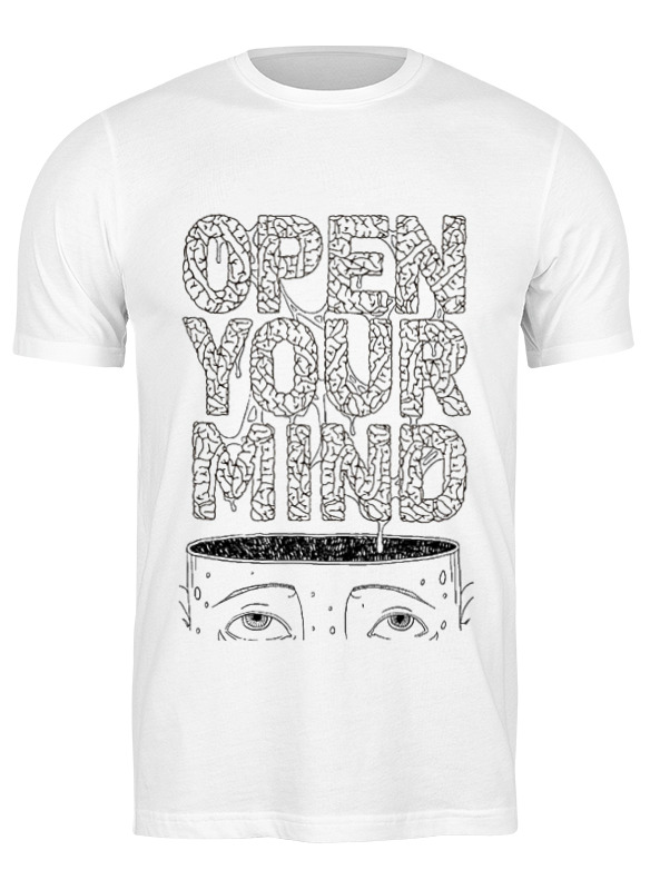 

Футболка мужская Printio Open your mind белая M, Белый, Open your mind