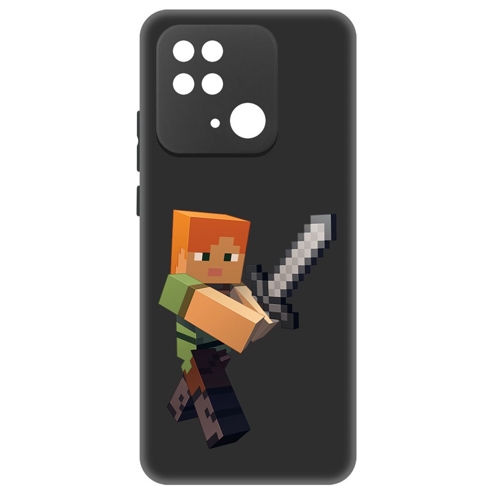 

Чехол-накладка Софт Minecraft-Алекс для Xiaomi Redmi 10C, Черный