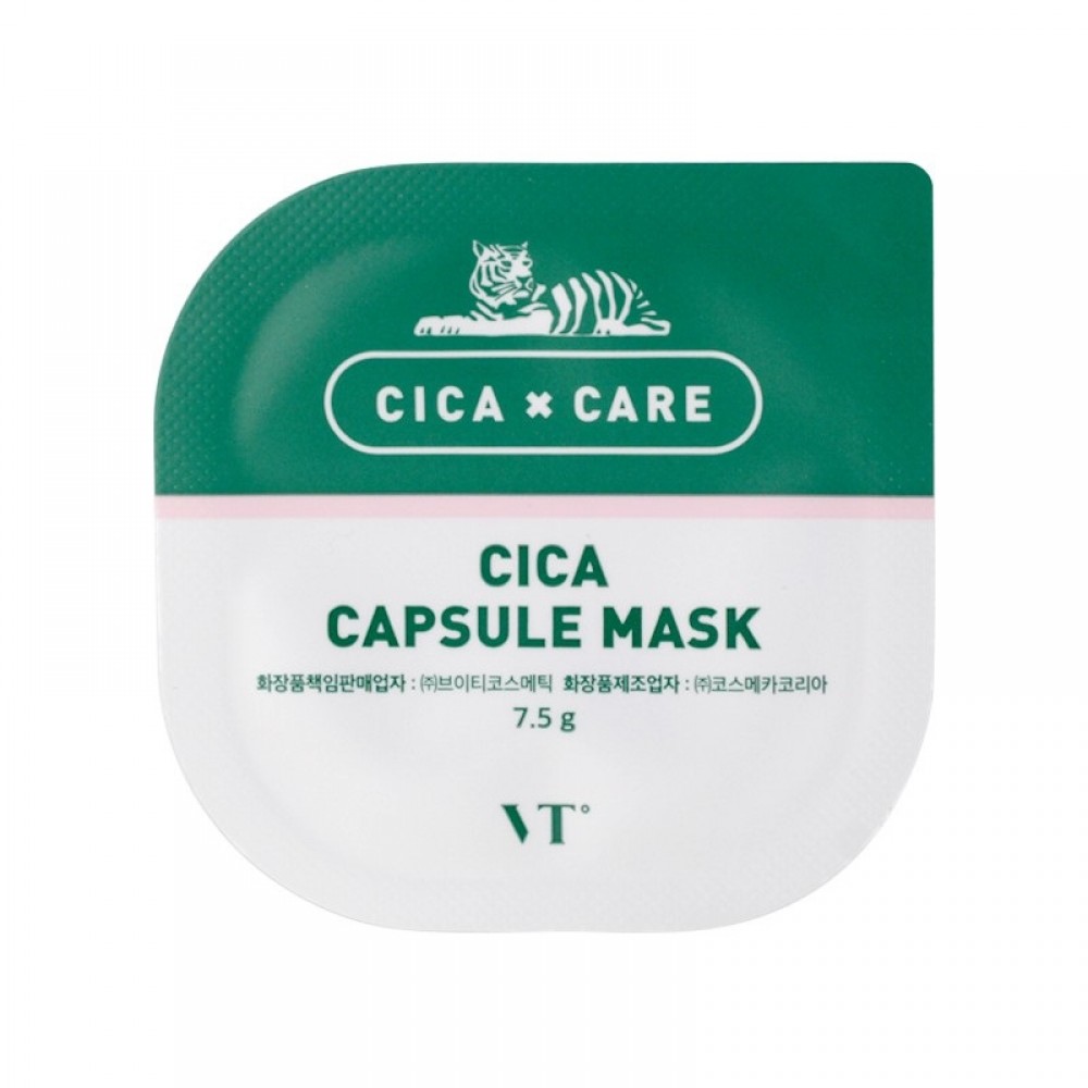 фото Успокаивающая глиняная маска с центеллой vt cosmetics cica capsule mask 4 шт