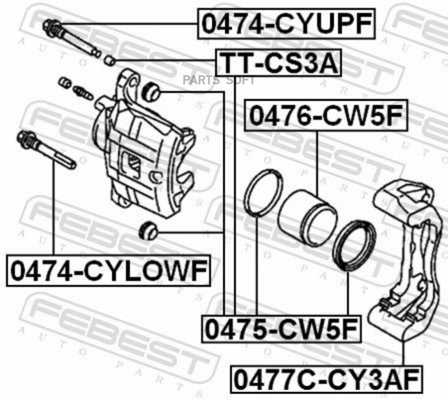 

FEBEST Скоба переднего тормозного суппорта L=R MITSUBISHI Lancer X FEBEST 0477C-CY3AF