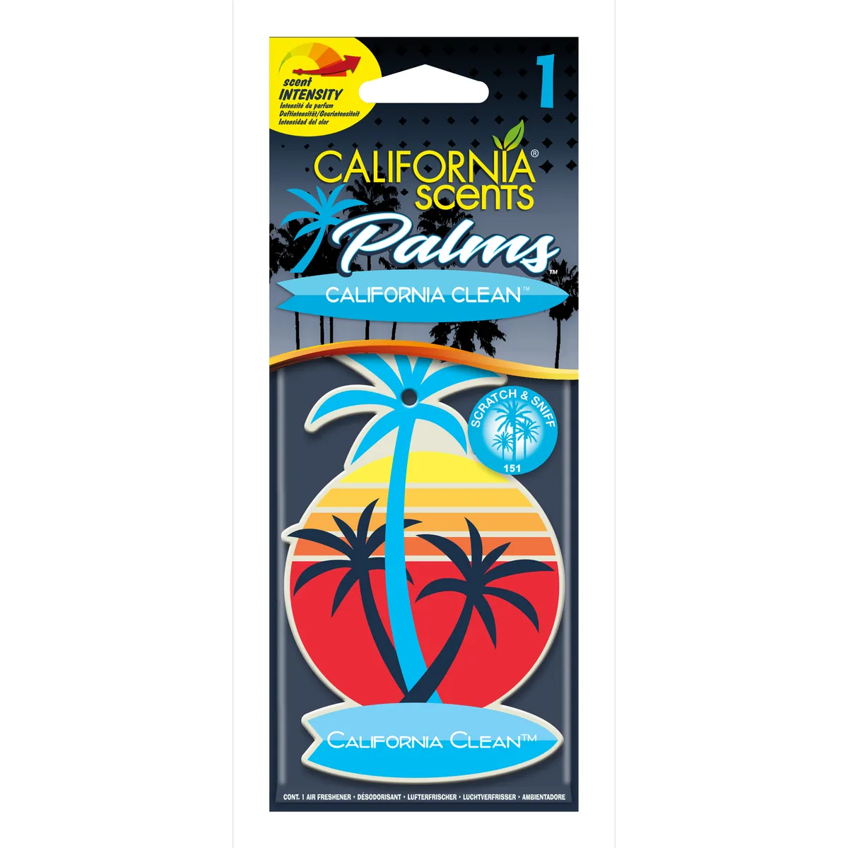 

Автомобильный освежитель California Scents пальма 1шт. Калифорнийская Чистота E302780700, Голубой