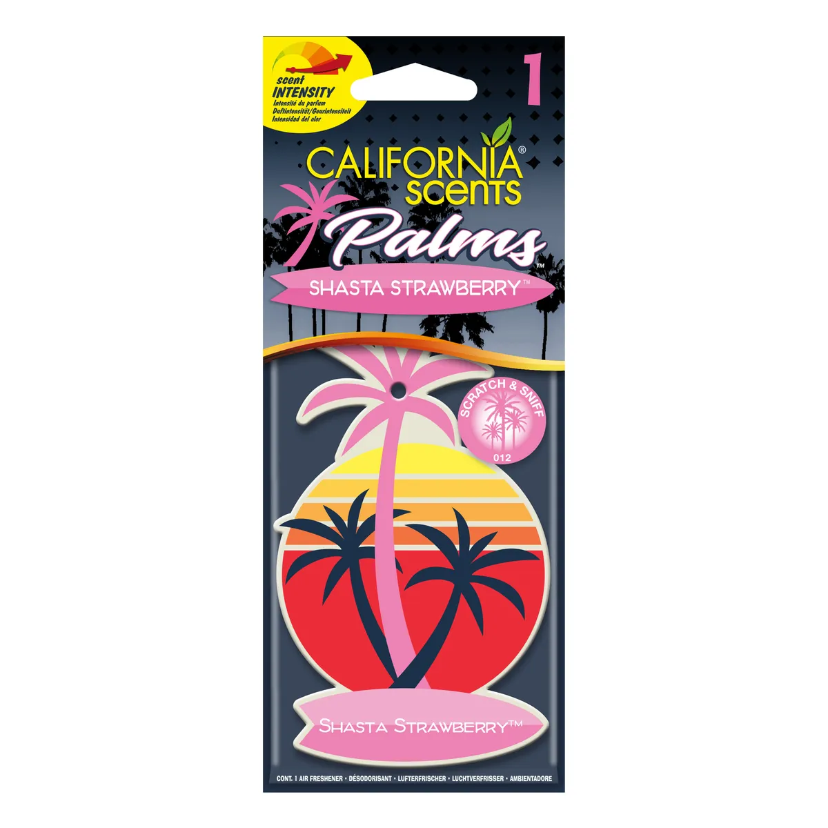 

Автомобильный освежитель California Scents пальма 1шт. Клубника (E302779900), Розовый
