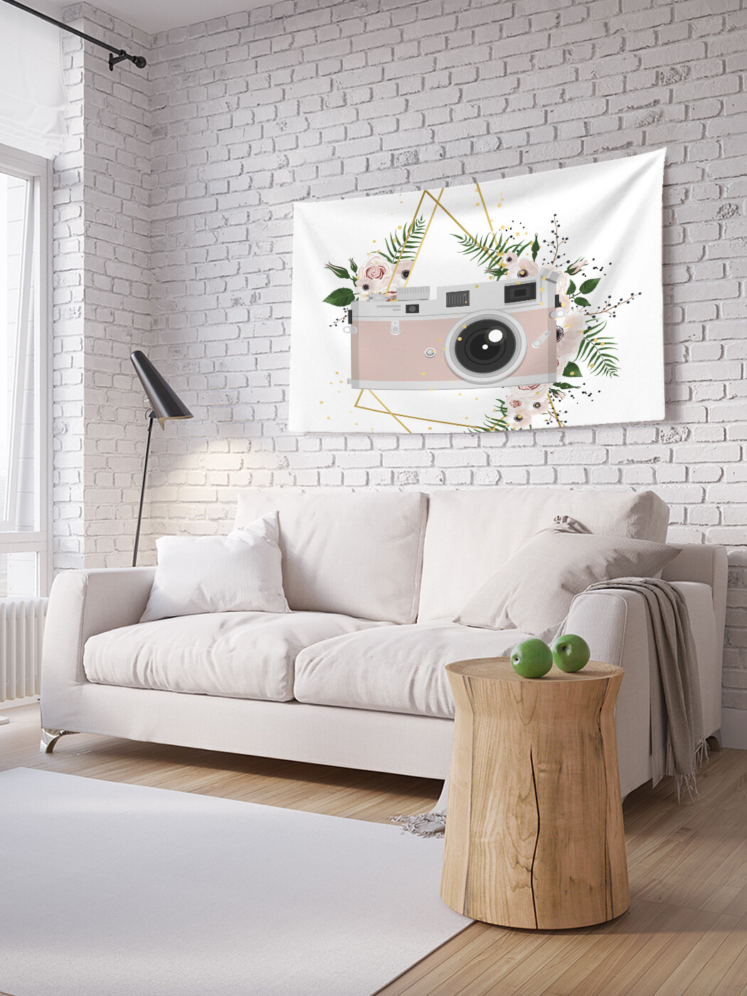 

Горизонтальное фотопанно JoyArty Фотоаппарат в цветах, из ткани, 100х150 см