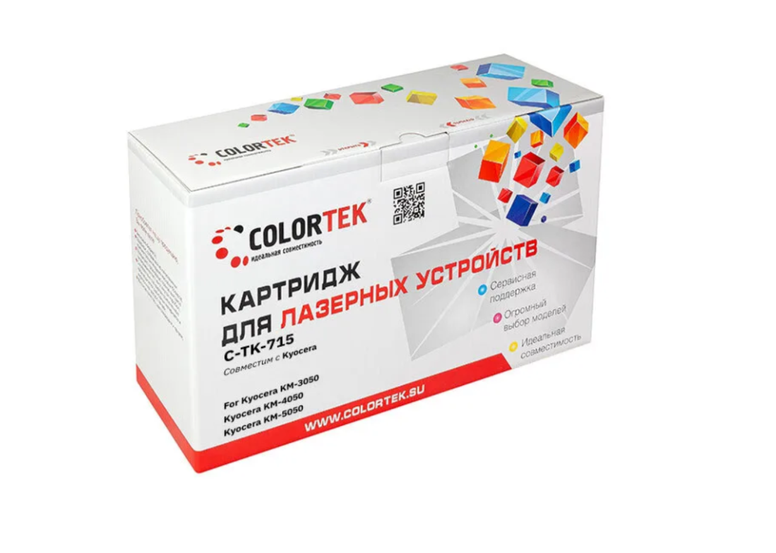 

Картридж для лазерного принтера Colortek CT-TK-715 (483904203487923) черный, совместимый, CT-TK-715