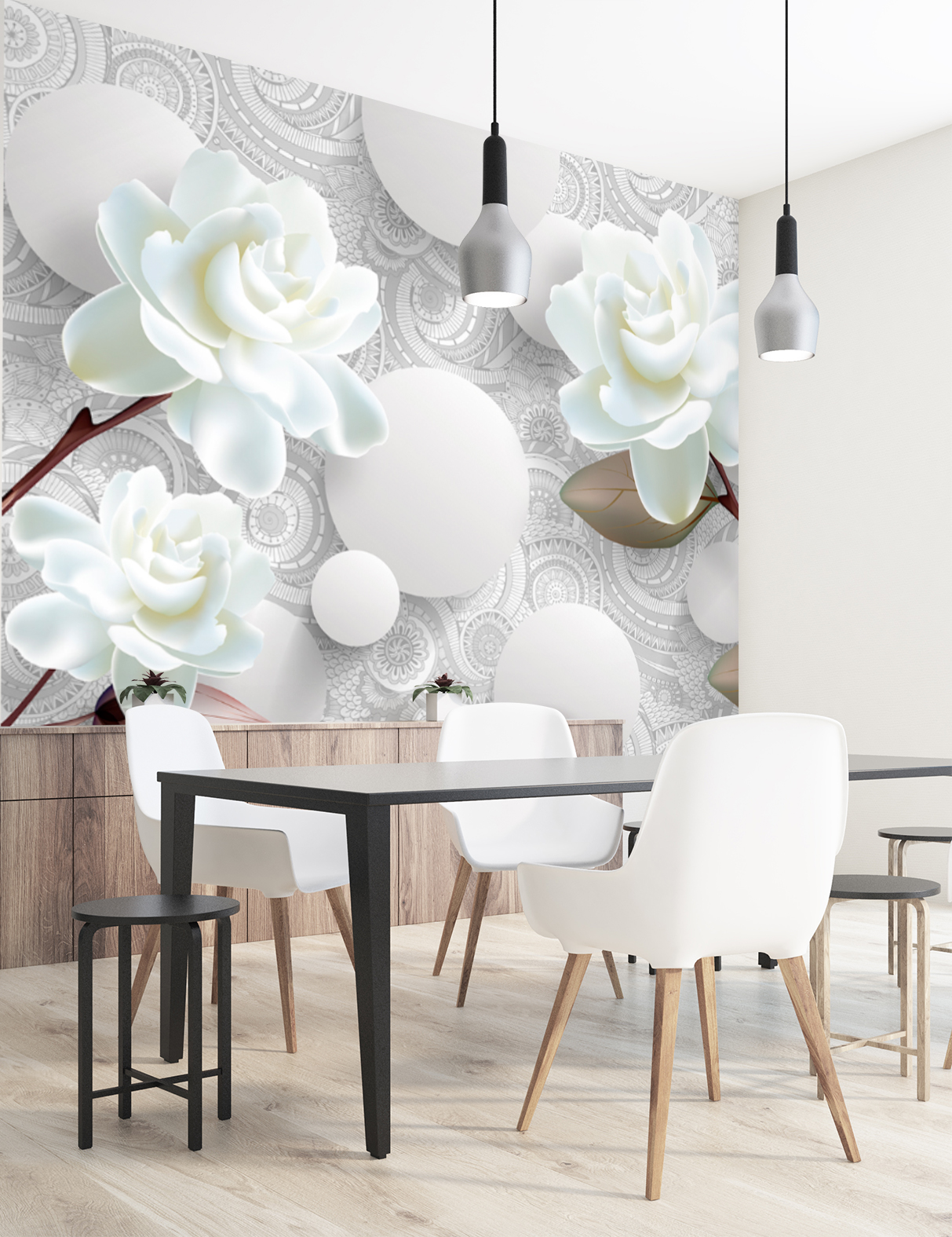 Фотообои Photostena 3D розы на ажурном полотне 2,54 x 2,5 м