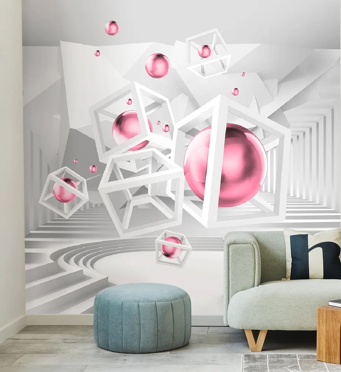 Фотообои Photostena 3D кубы и яркие шары 2,54 x 2,5 м
