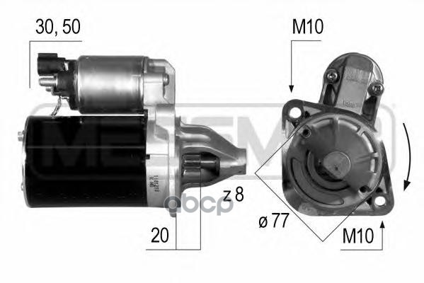 

220537 стартер 0.9Kw KIA CEED 1.4/1.6 10>, Hyundai Elantrai 1.6 06>,Hyundai i20/i30 1.4/1.