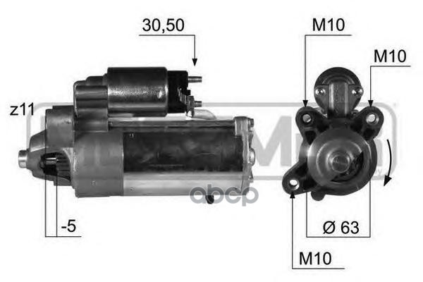 

220375 стартер 12V 2.2KW 11T Ford Focus/C-Max/Mondeo, Volvo S40/S80 2.0 TDCi 07-12