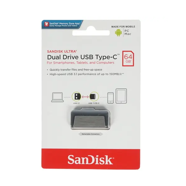 

Флешка SanDisk 64Gb Ultra Dual Drive Luxe (SDDDC4-064G-G46) 64 ГБ Silver, 64Gb Ultra Dual Drive Luxe (SDDDC4-064G-G46)