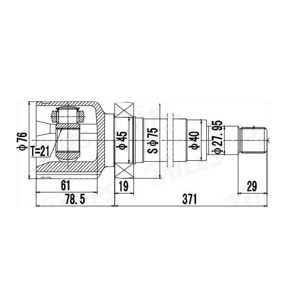 

MILES GA12035 ШРУС внутренний правый FORD Focus 98 04 Focus Estate 1.6 99 04 (GSP 618048)