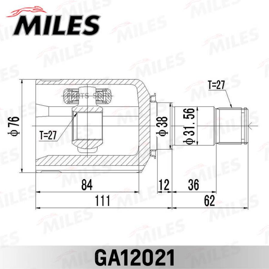 

MILES GA12021 ШРУС внутренний правый MERCEDES BENZ E-CLASS 212/S-CLASS 221 4 MATIC 2004-20