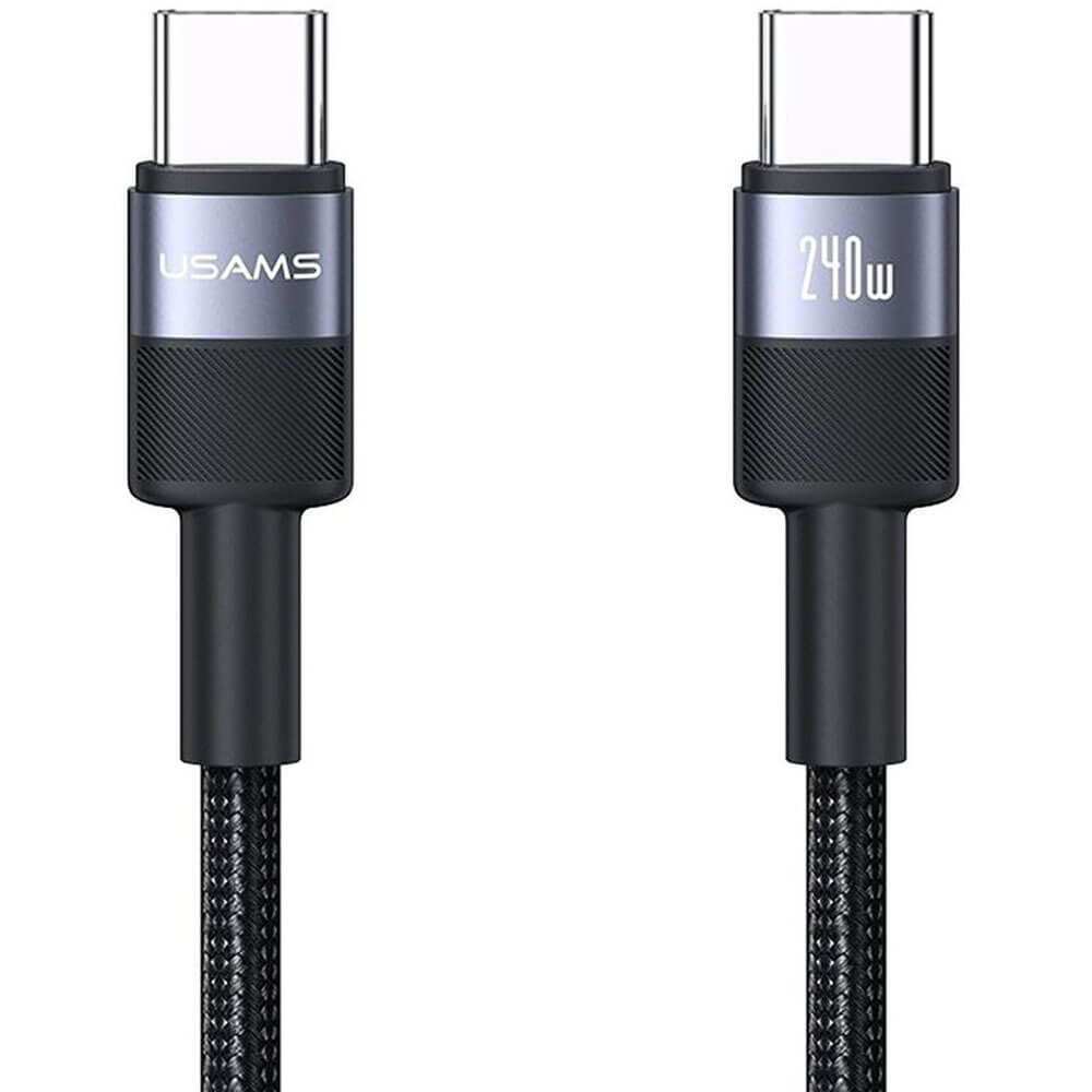 Кабель Usams SJ727 2xType-C 240W 1.2 м чёрный (SJ727USB01)