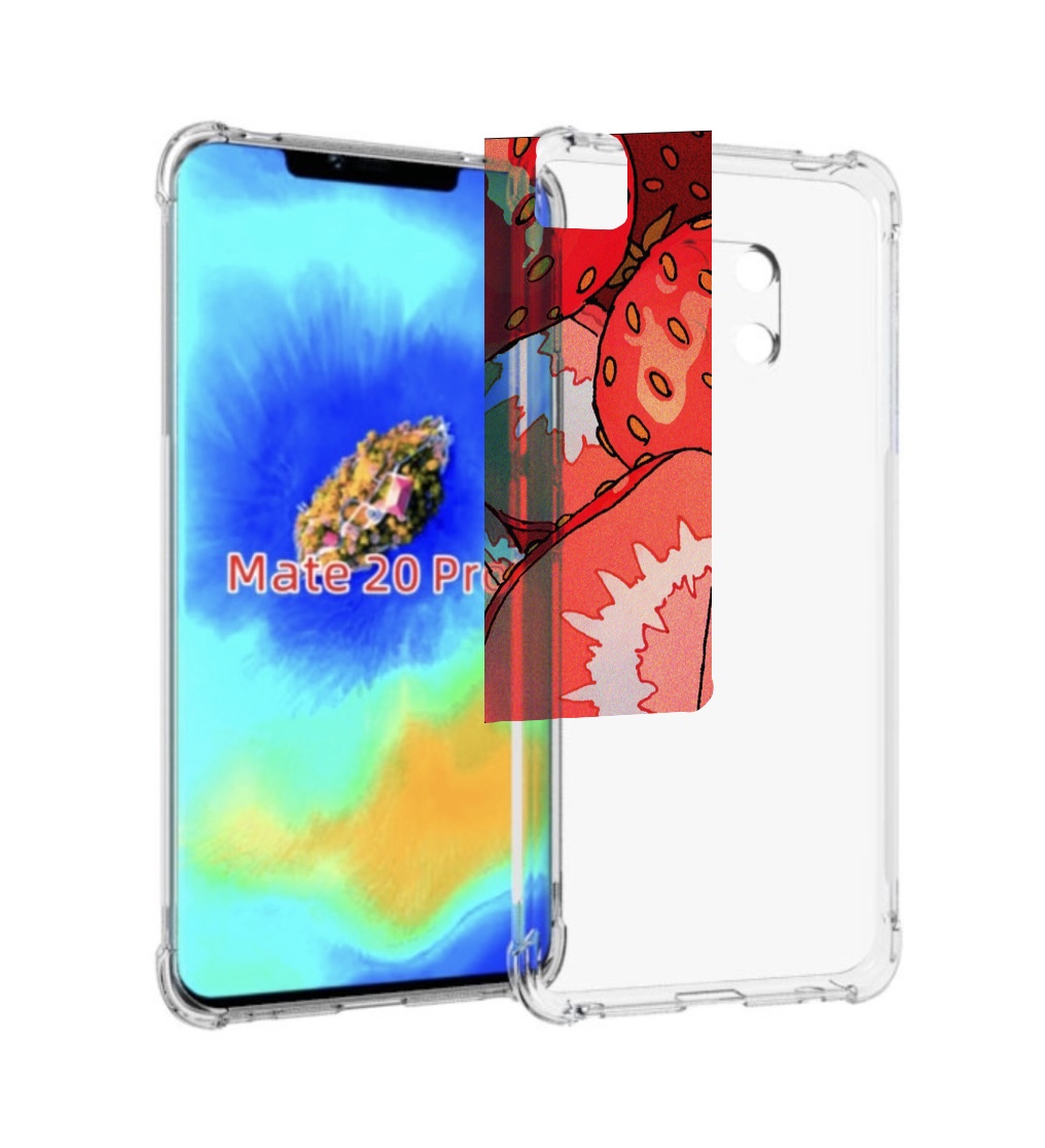 Чехол MyPads рисованная-клубника для Huawei Mate 20 Pro/Mate 20 RS 6.39