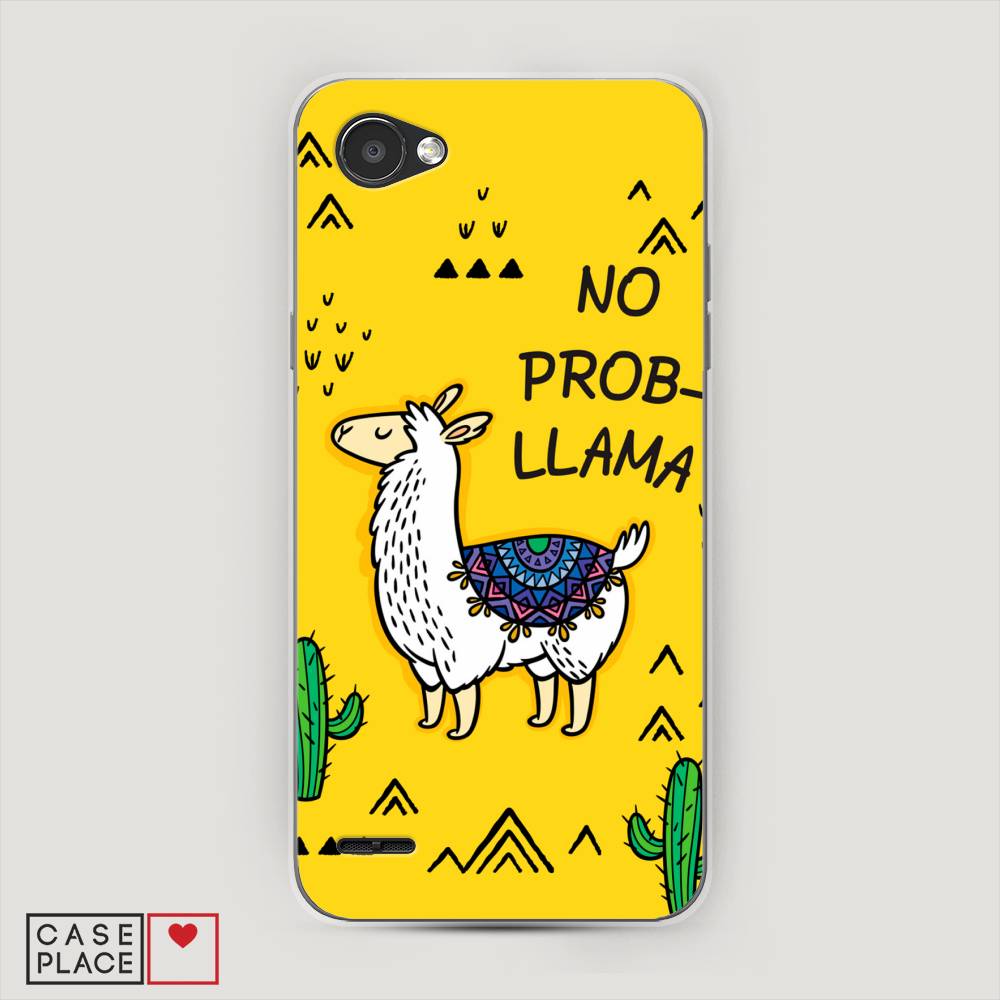 

Чехол Awog на LG Q6 "No probLLama", Желтый;черный;синий, 83150-2