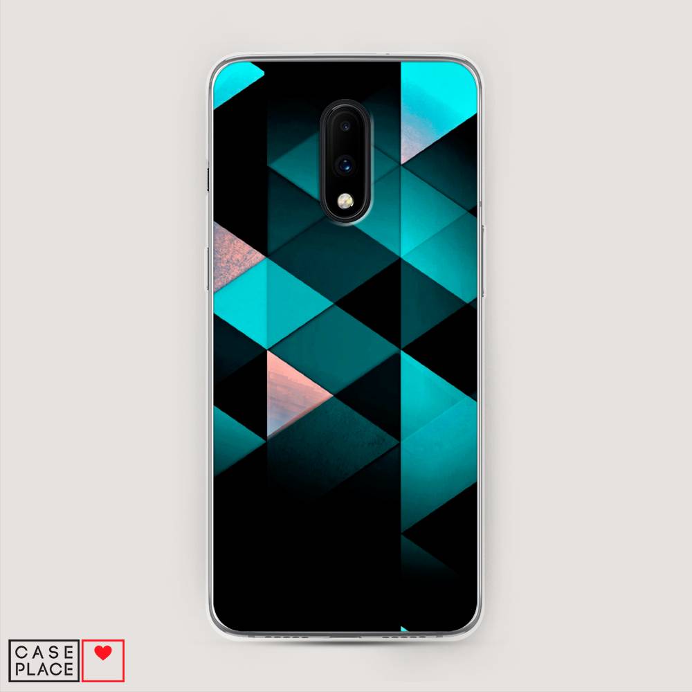

Чехол Awog на OnePlus 7 / ВанПлас 7 "Геометрия 16", Голубой;черный, 150750-3