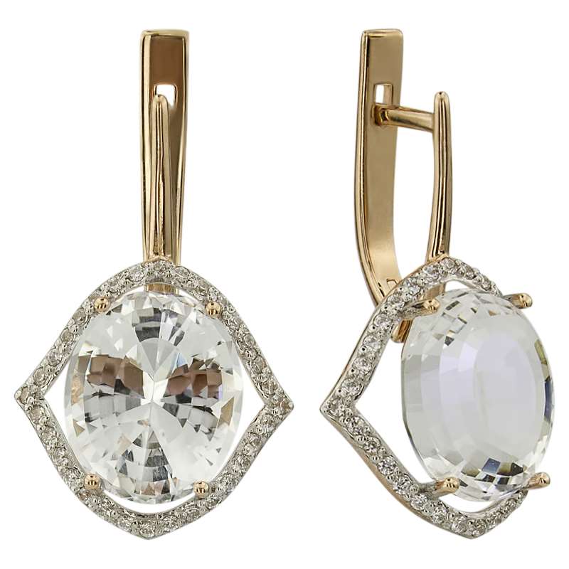 

Серьги из красного золота с горным хрусталем ALORIS 007ГхКц, Серьги 007ГхКц