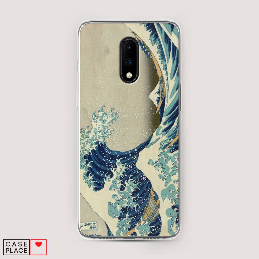 

Чехол Awog на OnePlus 7 / ВанПлас 7 "Большая волна в Канагаве", Серый;синий;голубой, 150750-9