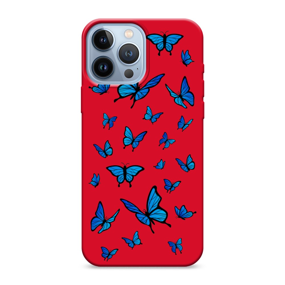 

Чехол Awog на Apple iPhone 13 Pro Max / Айфон 13 Pro Max "Синие бабочки", Разноцветный, 14453-1
