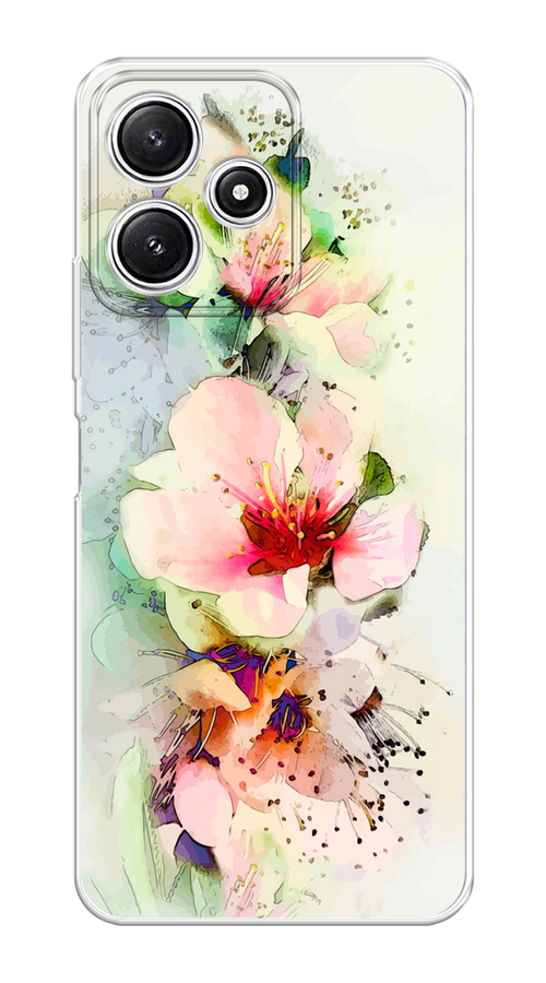 

Чехол на Xiaomi Redmi 12 5G/Redmi 12R "Нежные цветы", Зеленый;розовый, 319550-1