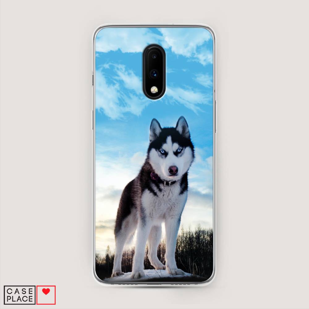 

Чехол Awog на OnePlus 7 / ВанПлас 7 "Хаски 3", Белый;черный;голубой, 150750-2