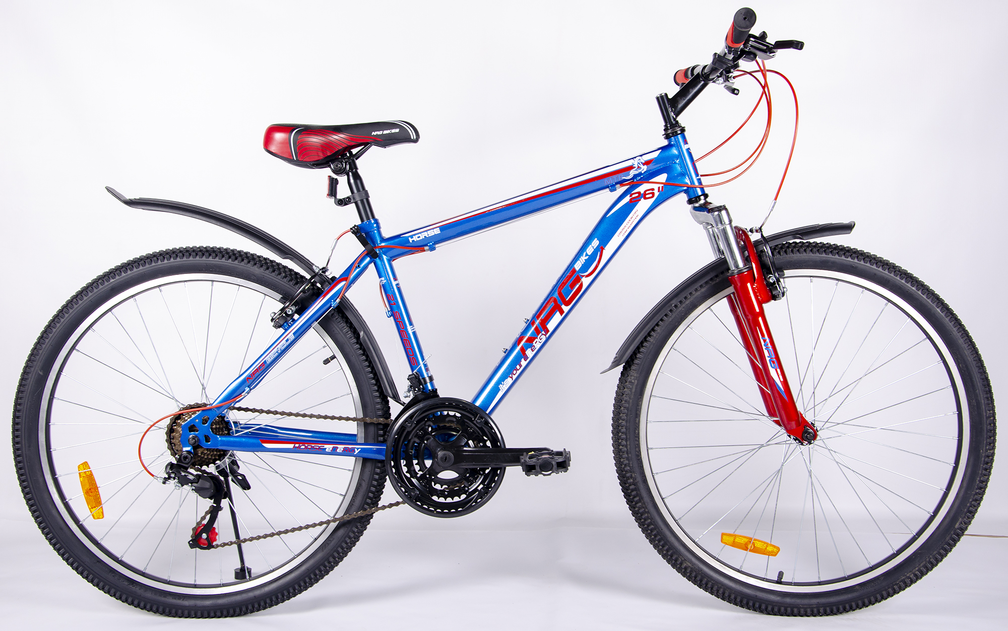 фото Скоростной велосипед nrg bikes horse, 26", blue-red-white