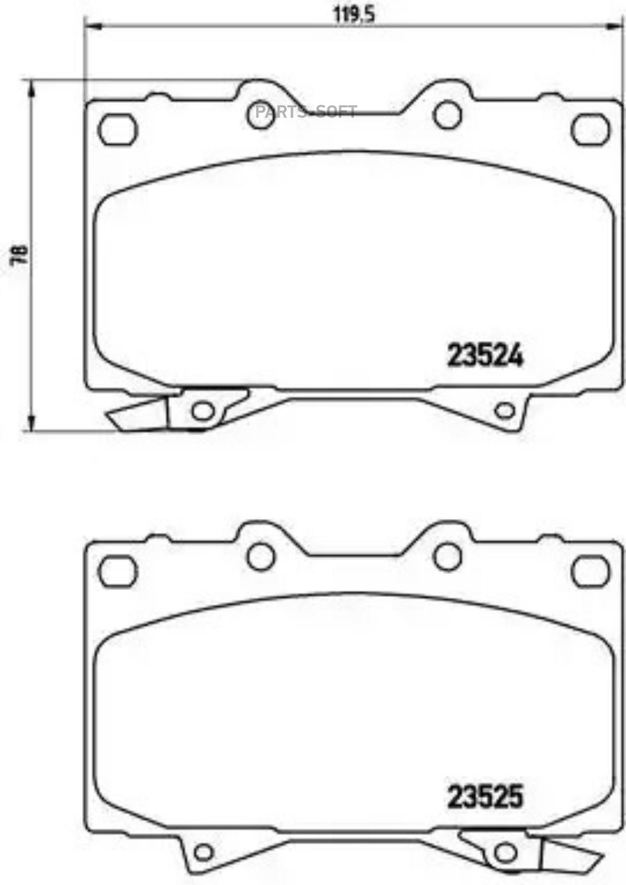 

Колодки дисковые п. Toyota Land Cruiser 100 4.7i 32V4.2TD 98 P83048 707 04FDB1456224548