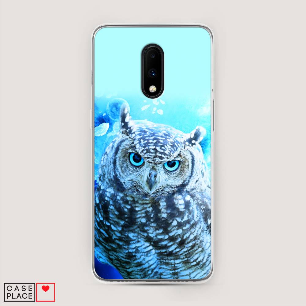 

Чехол Awog на OnePlus 7 / ВанПлас 7 "Сова арт 7", Синий;голубой, 150750-1