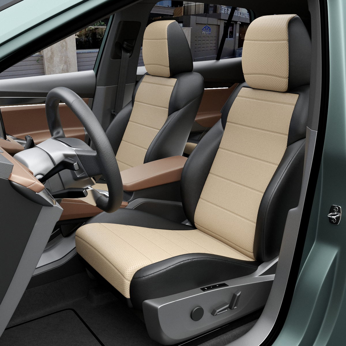

Чехлы Automobiler для Citroen C4, Бежевый;черный, 124