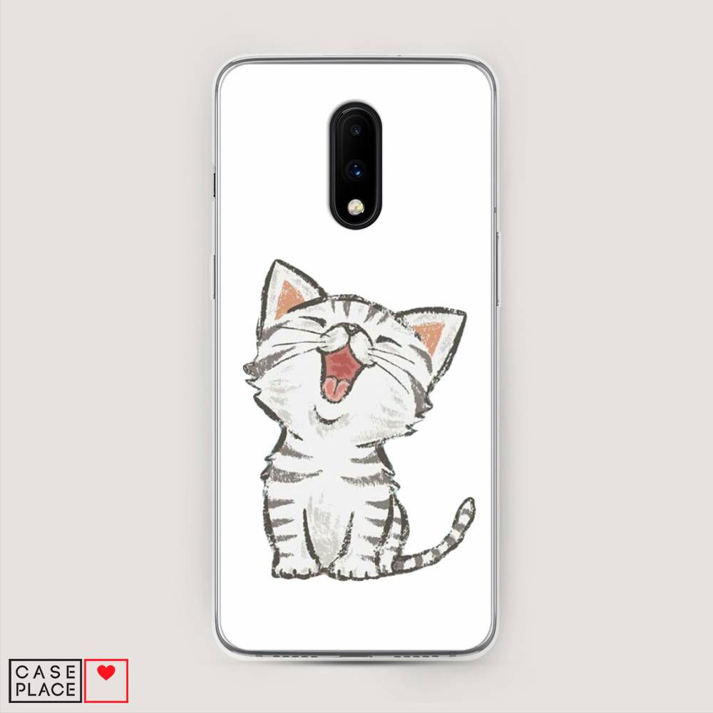 

Чехол Awog на OnePlus 7 / ВанПлас 7 "Котенок рисованный", Серый;белый, 150750-1