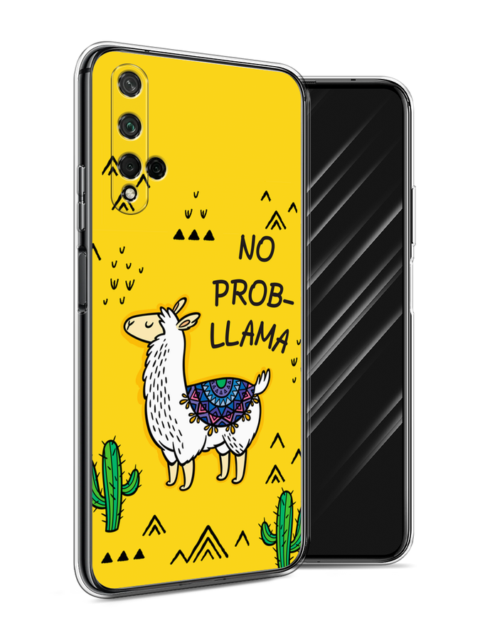 

Чехол Awog на Honor 20 "No probLLama", Желтый;черный;синий, 69550-2