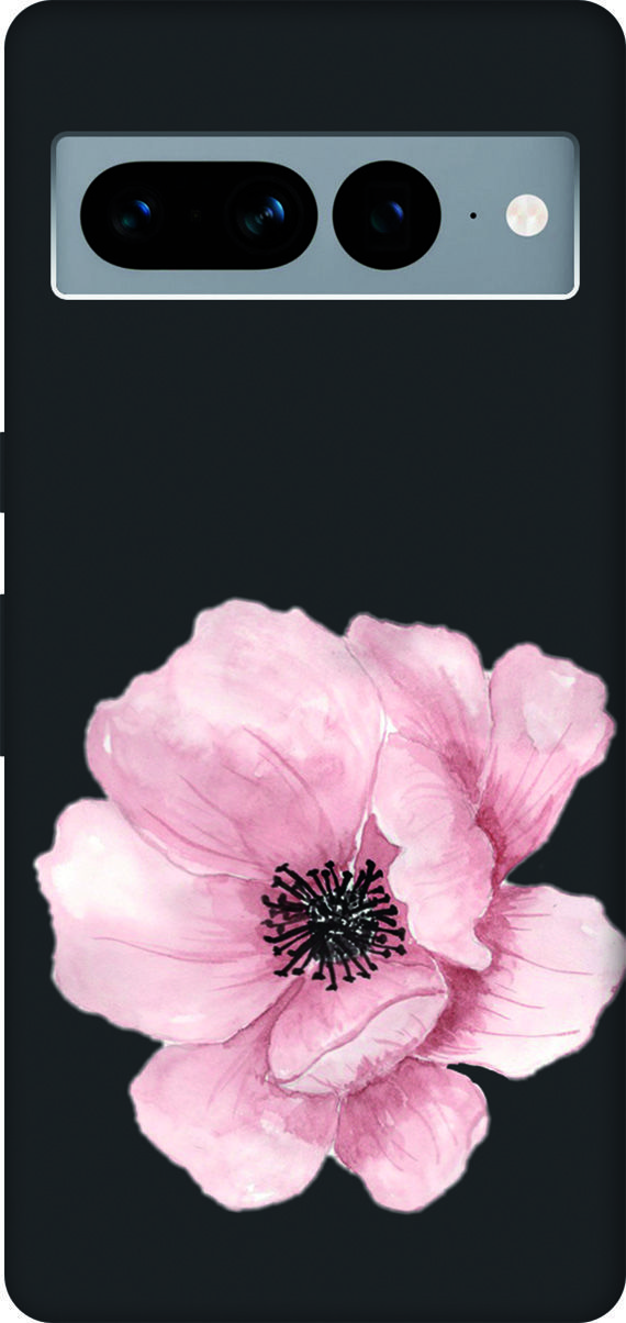 

Чехол на Google Pixel 7 Pro с 3D принтом "Pink Flower" черный, Черный;белый, 159190