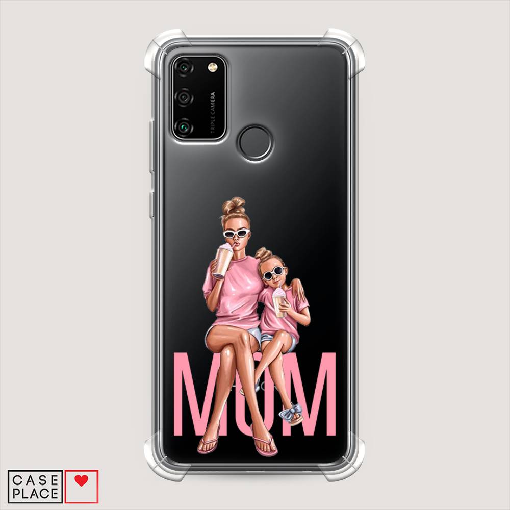 

Чехол Awog на Honor 9A "Lovely mom", Синий;бежевый;розовый, 612351-1