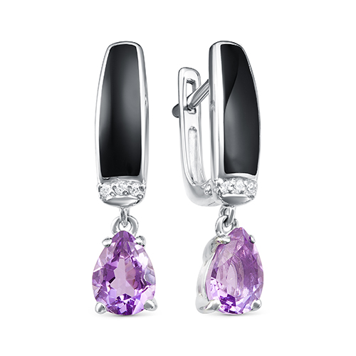 

Серьги из серебра с аметистом АЛЬКОР 02-1460/0М30-00, 02-1460/0М30-00