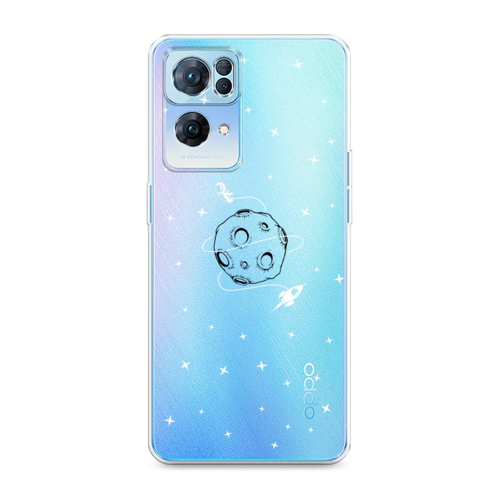 

Чехол на Oppo Reno 7 Pro "Полет вокруг луны", Белый;серый;черный, 258250-2