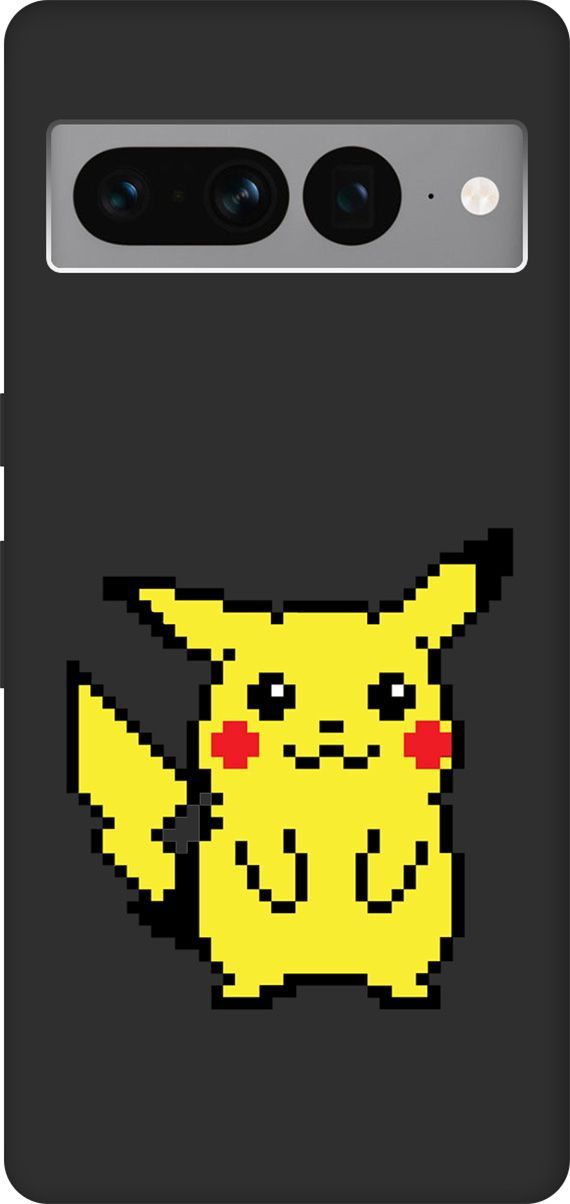 

Чехол на Google Pixel 7 Pro с 3D принтом "Pixel Pikachu" черный, Черный;желтый, 159189