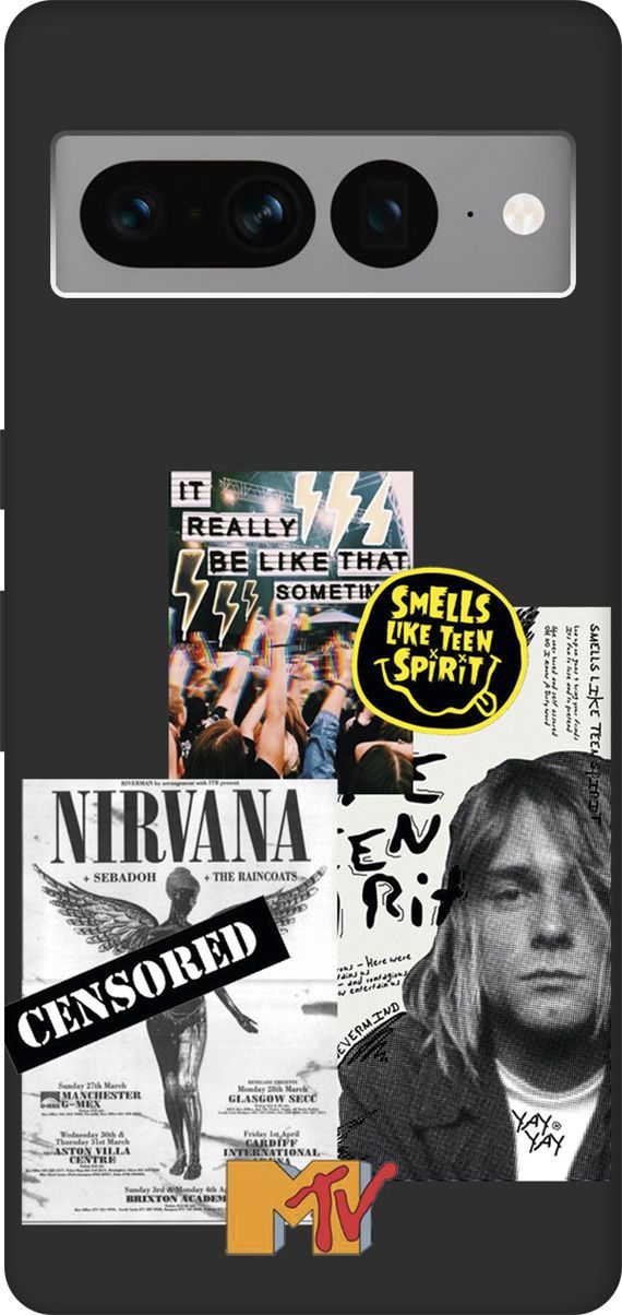 

Чехол на Google Pixel 7 Pro с 3D принтом "Nirvana" черный, Черный;белый, 159189