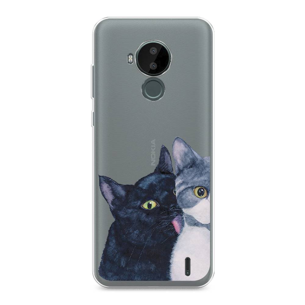 

Чехол Awog на Nokia C30 / Нокиа C30 "Кошачья любовь", Синий, 124850-1